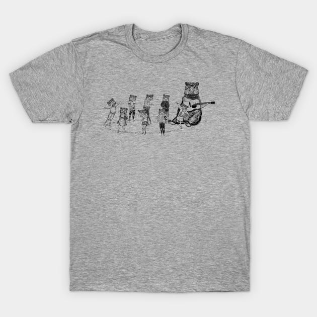 Safety Dance all bears in Gas Masks T-Shirt by BullShirtCo